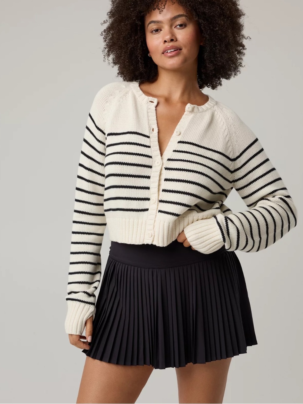 aerie Black Pleated Tennis Skort